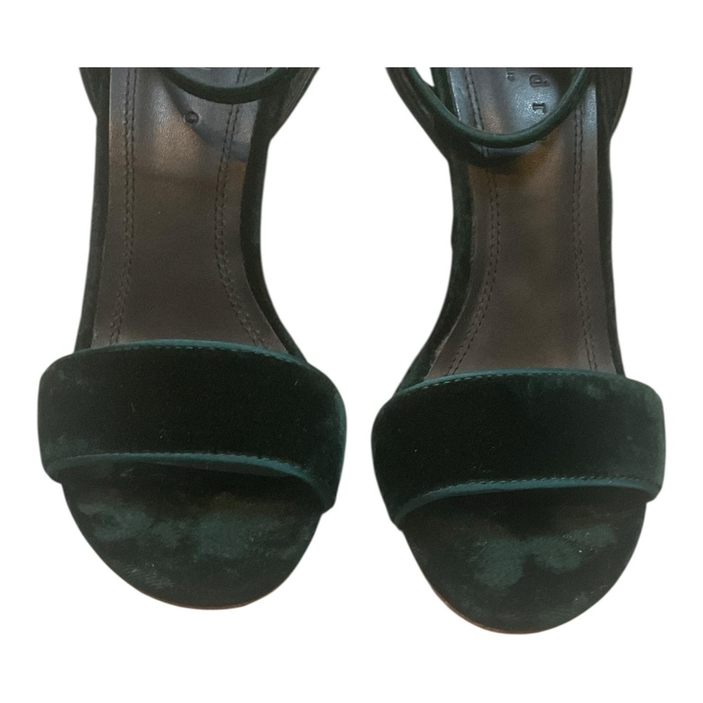 Sandro Dark Green Velvet Heels - Picture 2 of 15